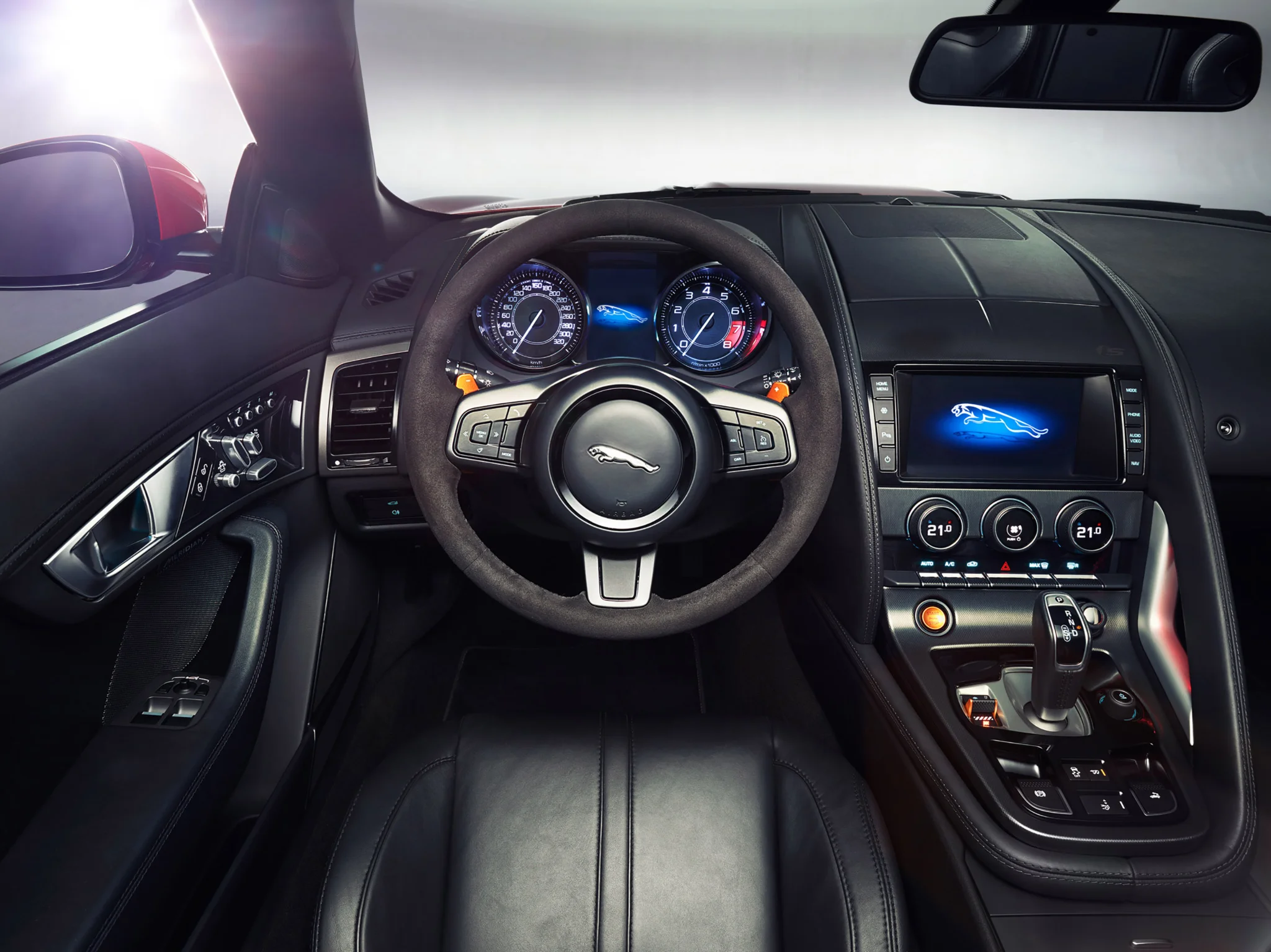 Jaguar car interior dashboard