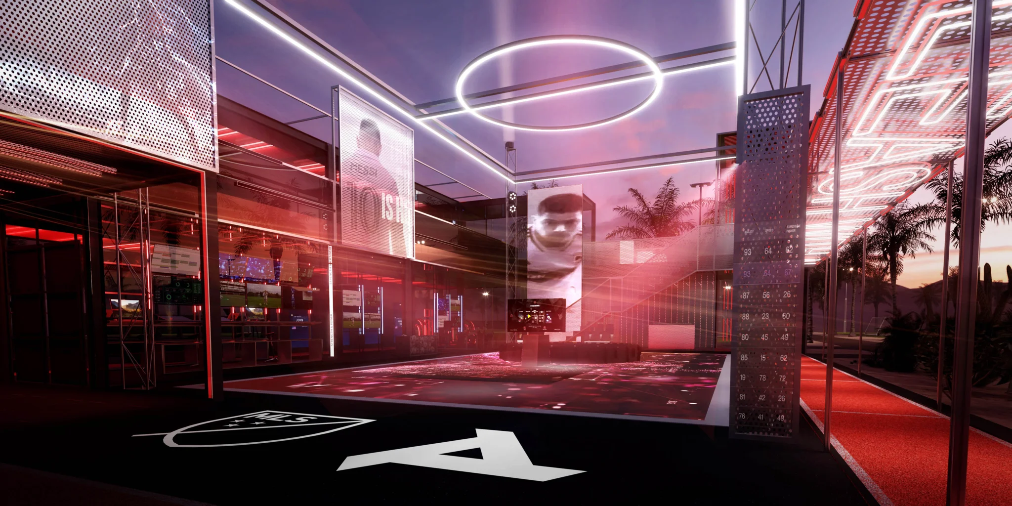 Interactive performance testing zone inside the AI.IO Coachella experience