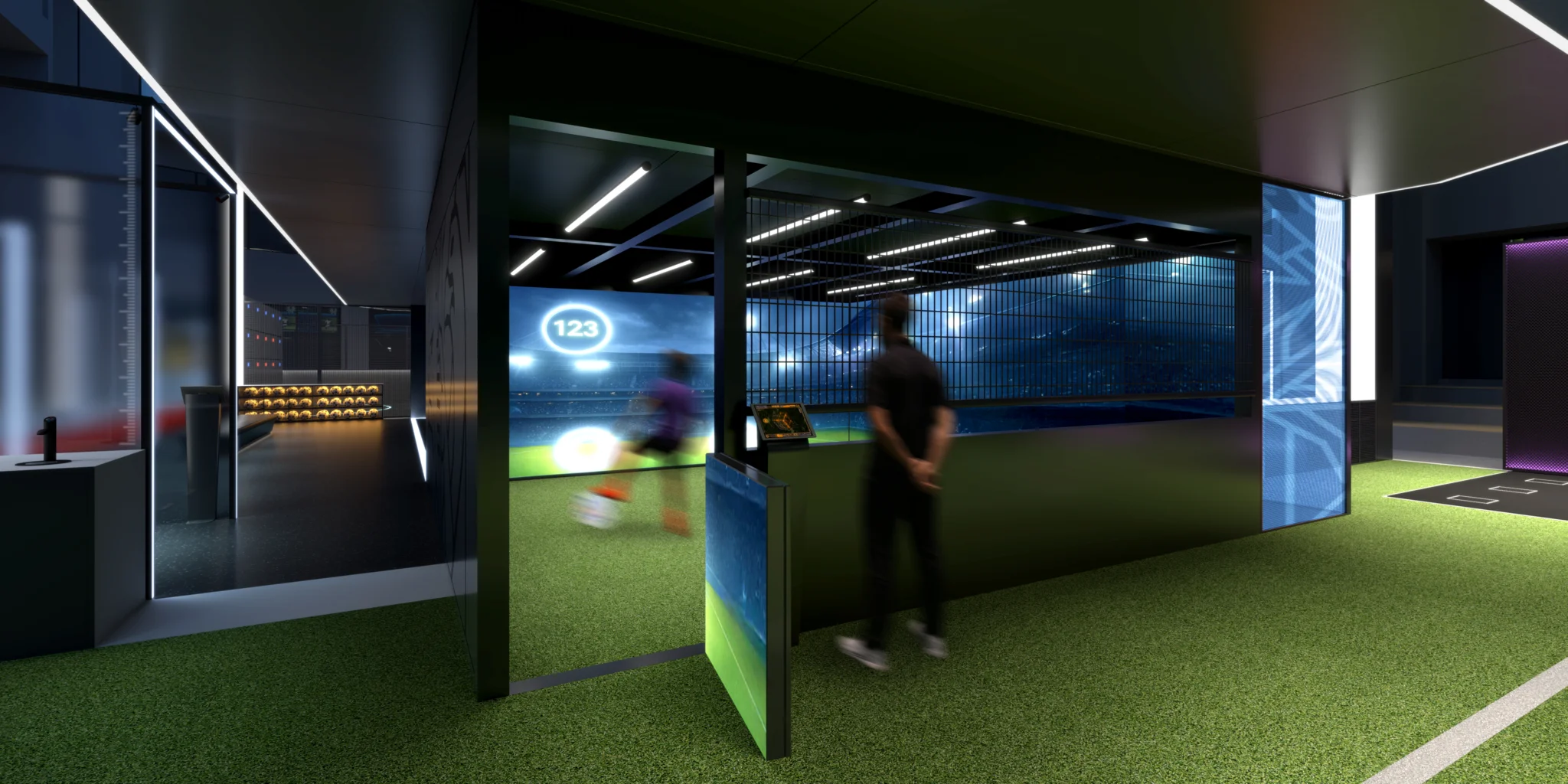 Football performance testing zone inside the AI.IO sports lab