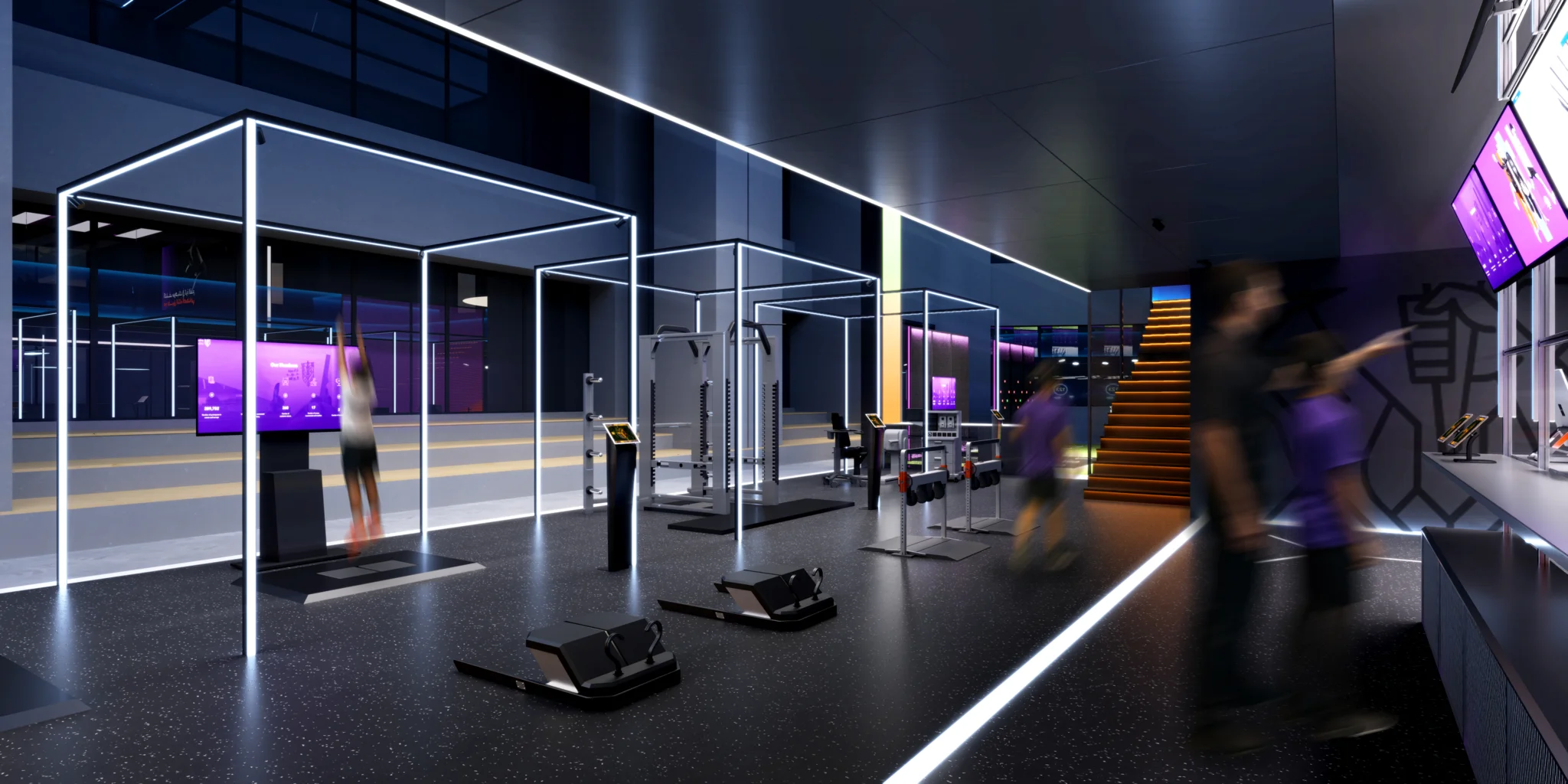 AI-powered athlete testing stations inside the MAHD sports performance lab