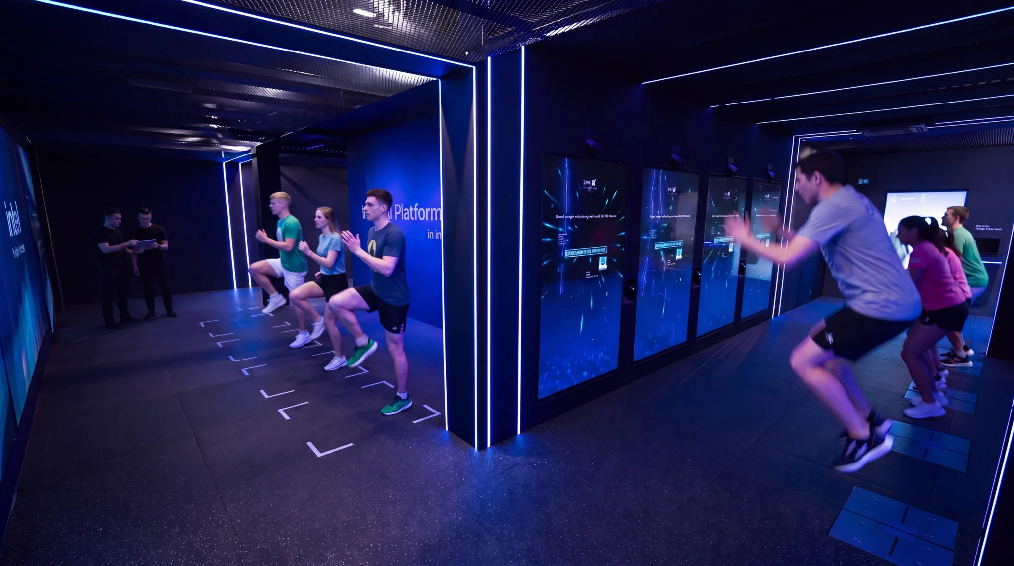 Interactive AI-powered testing zones inside the Paris 2024 experience